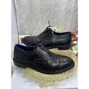 (N6) Allen Edmonds Strandmok Cap Toe Oxford Dainite Rubber Sole Men's 11 Black